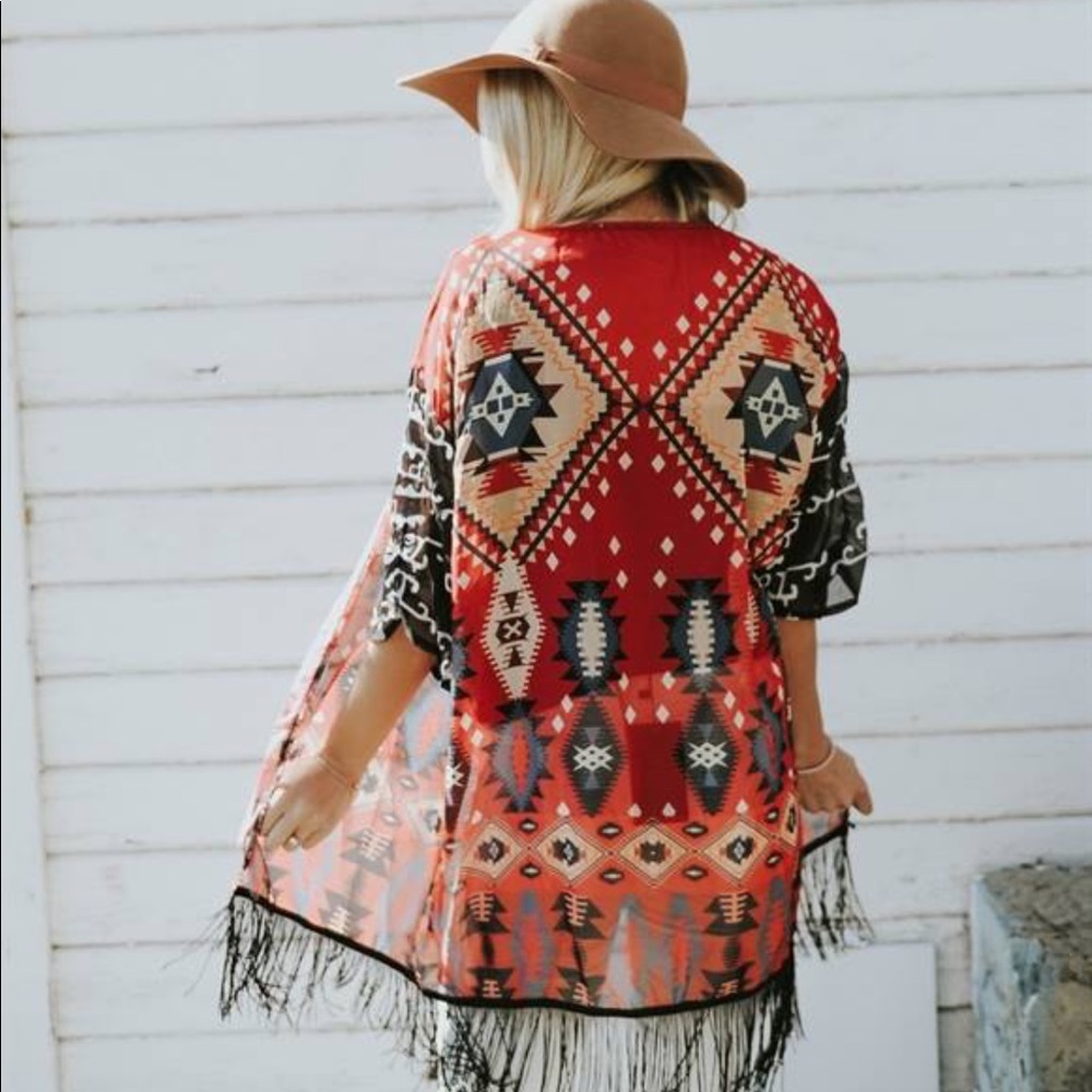 New Tribal Southwestern Kimono Top
